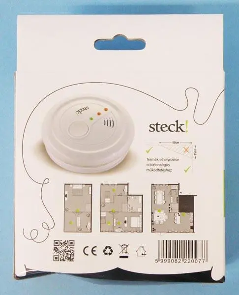 Photo from the official notice: Steck! Szén-monoxid és füstérzékelő ('2 in 1 Combi CO and Smoke Detector') carbon monoxide and smoke detector — suffocation risk