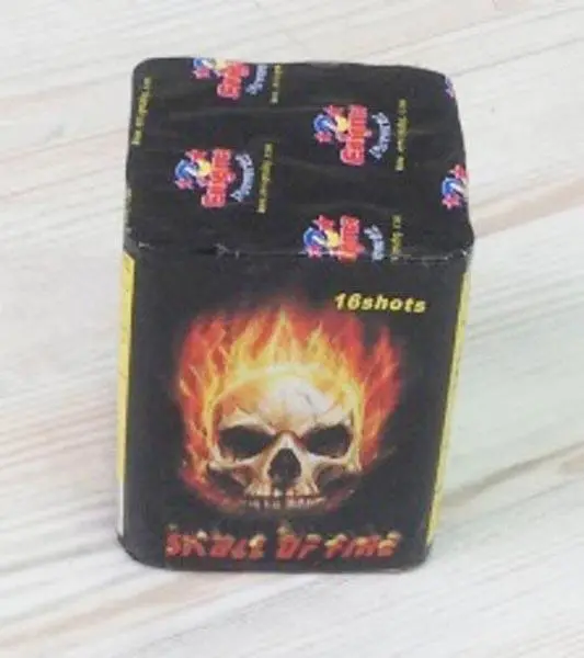 Photo from the official notice: Enigma FIRE SKULL firework — burns & fire risk