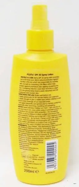 Photo de l’avis officiel: Aloha Écran solaire — risque: Risque chimique