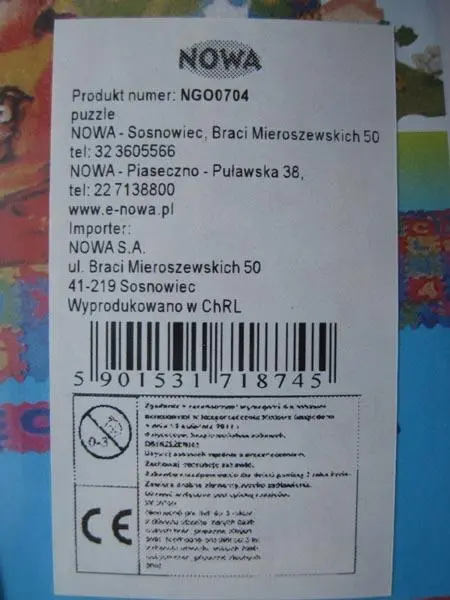 Foto aus der offiziellen Meldung: JIN wa wa, Nowa EVA PUZZLE MATS Puzzle-Matte — Risiko: Ersticken