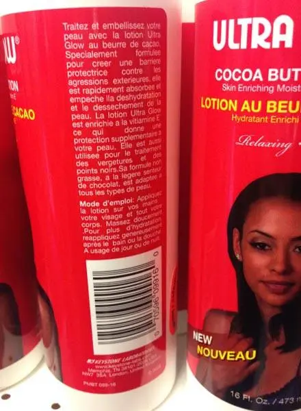 Foto do aviso oficial: Ultra Glow COCOA BUTTER LOTION Loção corporal — risco: Químico