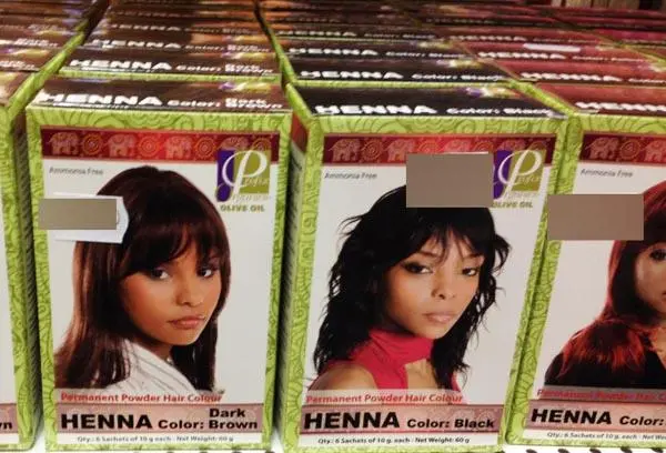 Photo from the official notice: Profix Organics Olive Oil / EBOCOS Permanent Powder Hair Colour - HENNA hair colouring product — chemical risk