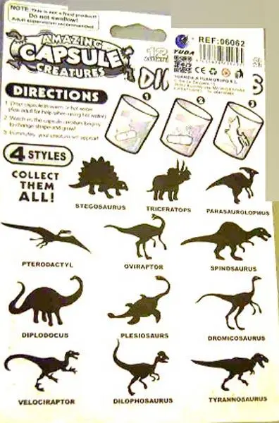 Foto do aviso oficial: Yuda AMAZING CAPSULE CREATURES - DINOSAURS Brinquedos expansíveis — risco: Engasgamento & Ferimentos