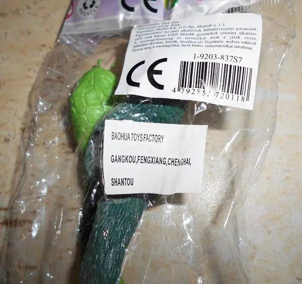 Foto dell’avviso ufficiale: Baohua Toys Játék állat [Toy animal] Serpente di plastica — rischio: Rischio chimico