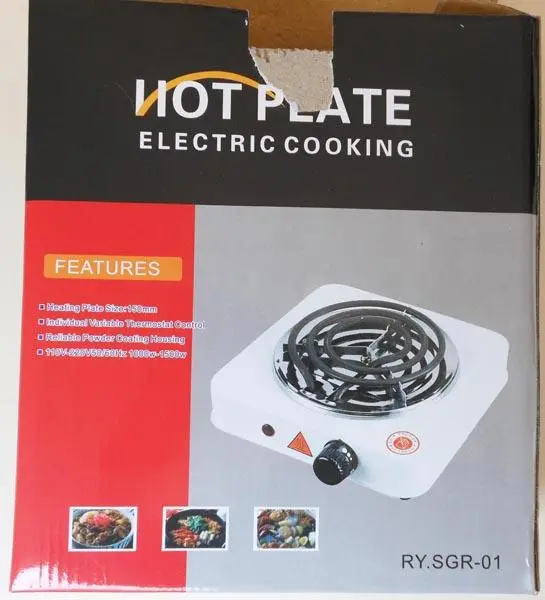Foto do aviso oficial: Hot Plate Electric Cooking Placa quente — risco: Choque elétrico