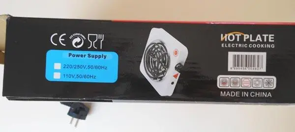 Foto do aviso oficial: Hot Plate Electric Cooking Placa quente — risco: Choque elétrico