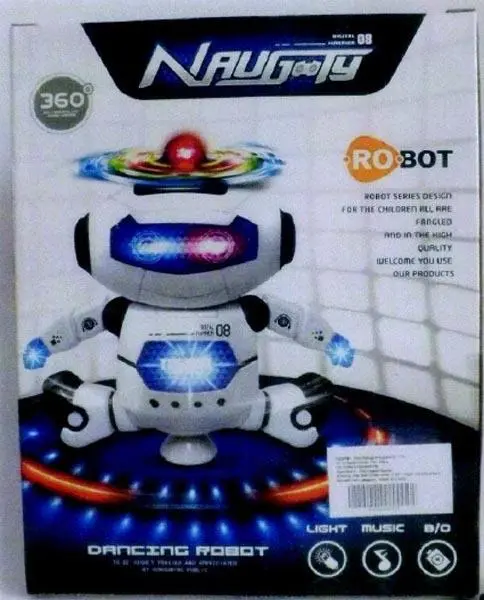 Foto dell’avviso ufficiale: Lezhou Toys Naugty - Dancing Robot Robot giocattolo — rischio: Danno alla vista