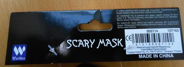 Photo de l’avis officiel: Worldex Halloween Scary Mask Masque de fantaisie — risque: Brûlures