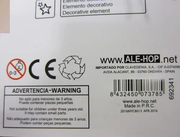 Foto do aviso oficial: Ale-hop Brinquedo de madeira — risco: Engasgamento