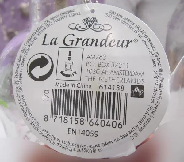 Photo de l’avis officiel: La Grandeur Lampe à huile décorative — risque: Risque chimique
