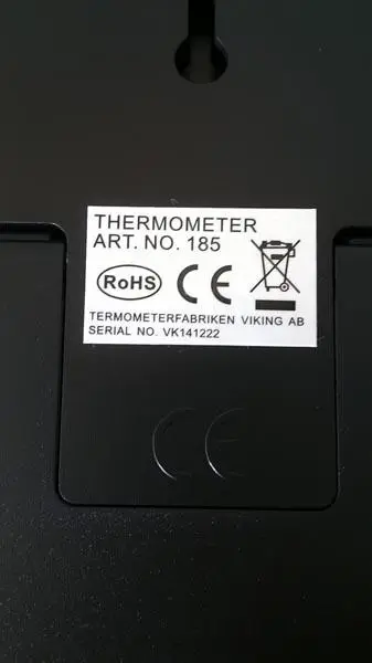Foto dell’avviso ufficiale: TERMOMETERFABRIKEN VIKING Inne-Ute Min-Max Termometro digitale — rischio: Ambiente