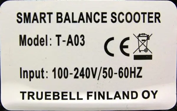 Foto aus der offiziellen Meldung: Flo-Board, Street Cruiser TASAPAINOSKOOTTERI ('Self balancing scooter') Selbstausgleichender Roller — Risiko: Elektrischer Schlag & Feuer