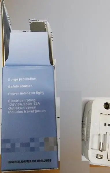 Foto aus der offiziellen Meldung: ADAPTOR Steckeradapter — Risiko: Elektrischer Schlag