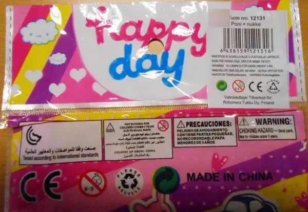 Foto dell’avviso ufficiale: Happy day Bambola di plastica e pony — rischio: Rischio chimico