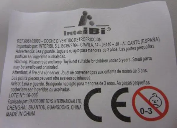 Foto do aviso oficial: Inteibi Brinquedos de plástico — risco: Engasgamento