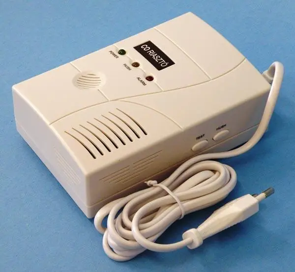 Photo from the official notice: Alfa Centauri Carbon Monoxide Detector / CO riasztó — suffocation risk