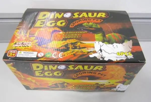 Photo de l’avis officiel: Che Que Guai Dinosaur Egg - Growing Pet Jouet extensible — risque: Étouffement & Blessures
