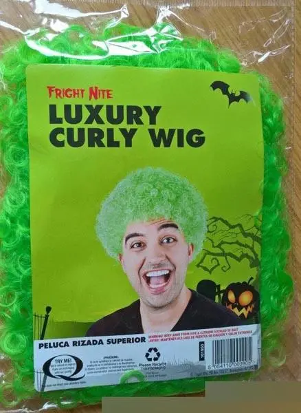 Photo de l’avis officiel: Fright Nite Halloween &amp; Celebration Wigs Perruque de robe de fantaisie — risque: Brûlures