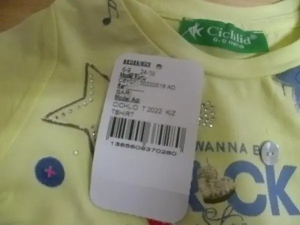 Foto aus der offiziellen Meldung: Cichlid T-Shirt für Kinder — Risiko: Ersticken