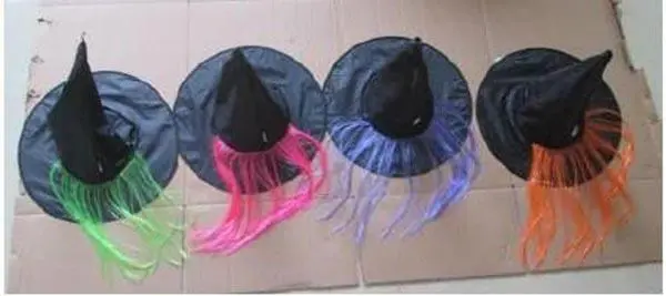 Photo de l’avis officiel: Fright Nite Witches Hat With Hair Chapeau de robe de fantaisie — risque: Brûlures