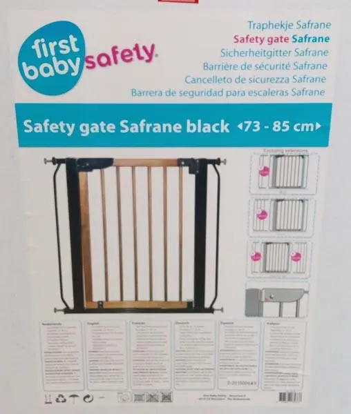 Foto dell’avviso ufficiale: First Baby Safety Safety gate Safrane black Cancello di sicurezza per bambini — rischio: Lesioni