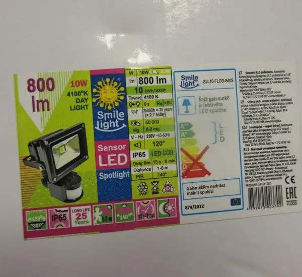 Foto do aviso oficial: Smile Light Projetor LED — risco: Choque elétrico