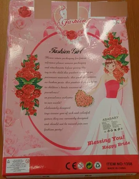 Photo de l’avis officiel: Abababy Fashion Girl Beautiful Bride Ensemble de poupées en plastique — risque: Risque chimique