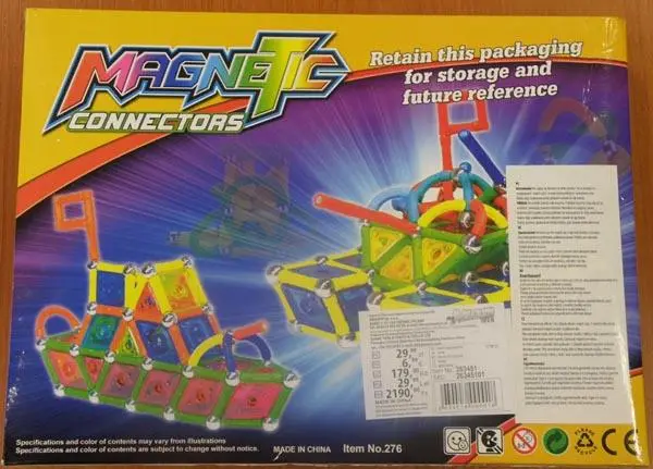 Foto do aviso oficial: Anjanto Toys Magnetic Connectors Brinquedo magnético — risco: Ferimentos