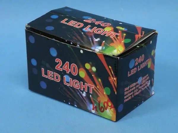 Photo from the official notice: 1) 180 LED LIGHT; 2) 240 LED LIGHT lighting chain — electric shock & fire risk