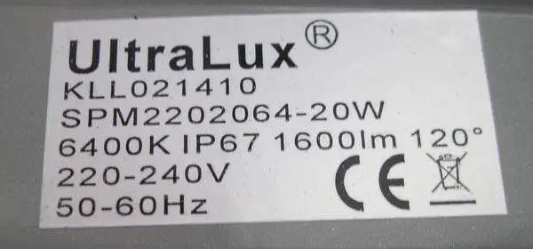 Foto do aviso oficial: Ultralux LED Floodlight Projetor LED — risco: Choque elétrico