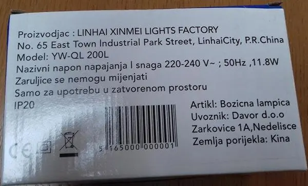 Photo de l’avis officiel: 200 LED Decorative Lights Chaîne d’éclairage — risque: Choc électrique