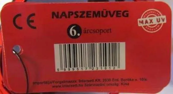 Foto do aviso oficial: OK Sunglasses NAPSZEMÜVEG Óculos de sol — risco: Lesões oculares