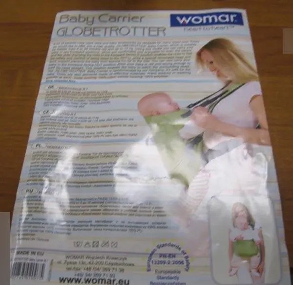 Photo from the official notice: WOMAR Baby carrier - Globetrotter — injuries risk