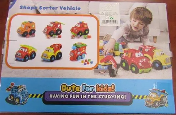 Zdjęcie z oficjalnego zgłoszenia: Kamyu 1.) Shape Sorter Vehicle; 2.) Shape Sorter Choochoo Plastikowa zabawka edukacyjna — ryzyko: Zadławienie