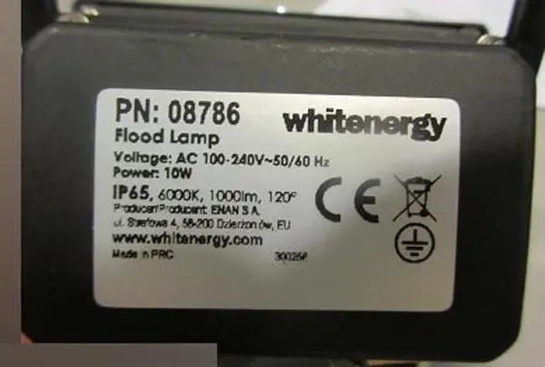 Foto do aviso oficial: Whitenergy LED Flood Lamp Projetor LED — risco: Choque elétrico