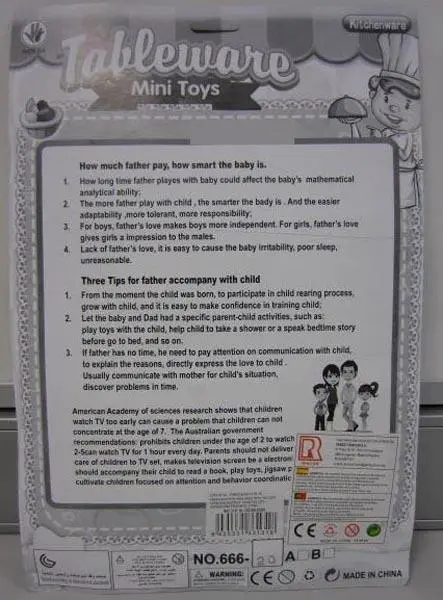 Photo de l’avis officiel: Wen Fang Tableware, Mini Toys Ensemble de jeux de cuisine — risque: Étouffement