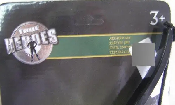 Photo de l’avis officiel: TOYS'R'US TRUE HEROES Archer Set Jeu d’arc et de flèche — risque: Étouffement