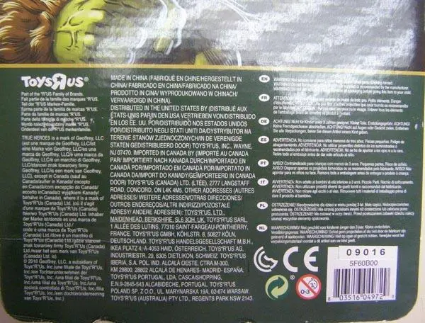 Photo de l’avis officiel: TOYS'R'US TRUE HEROES Archer Set Jeu d’arc et de flèche — risque: Étouffement