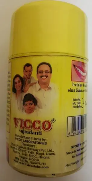 Photo de l’avis officiel: Vicco Pure herbal tooth powder Poudre de dent — risque: Risque microbiologique