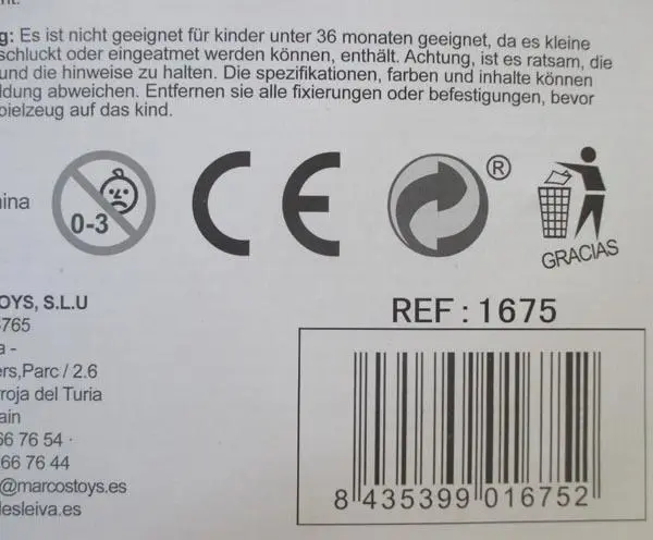 Photo from the official notice: Marco's Toys Tool set / Faciliy toy tool sets — choking risk