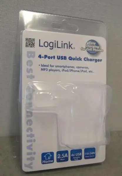 Photo de l’avis officiel: Logilink 4-port USB Quick Charger Chargeur USB — risque: Choc électrique