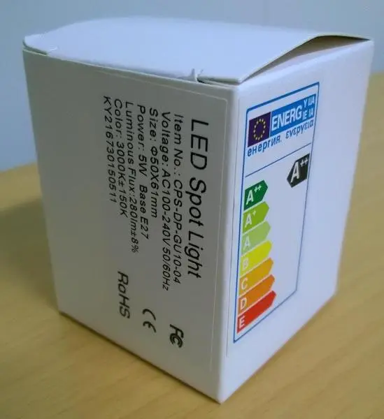 Photo from the official notice: LED Spot Light — electric shock risk