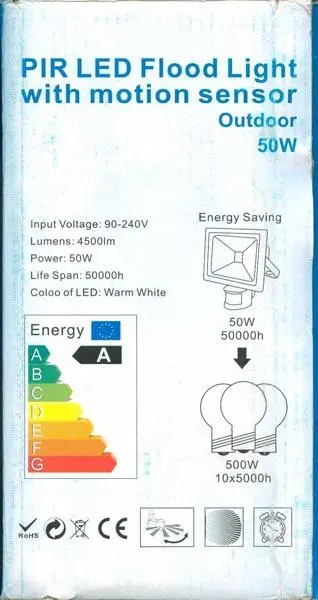Photo from the official notice: Luxray PIR LED Flood Light with motion sensor Outdoor led floodlight — electric shock risk