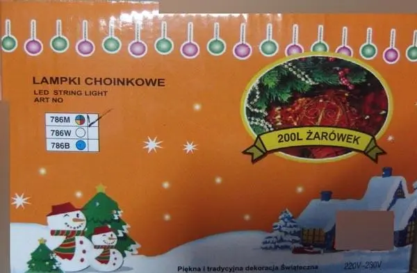 Photo de l’avis officiel: LED string light Chaîne d’éclairage — risque: Choc électrique