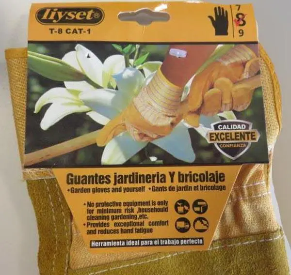 Photo from the official notice: Liyset Guantes jardineria y bricolaje / Garden gloves and yourself / Gants de jardin et bricolage work gloves — chemical risk