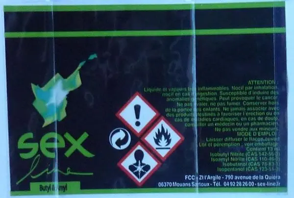Foto dell’avviso ufficiale: Sexline Butyl &amp; Amyl Popper — rischio: Rischio chimico