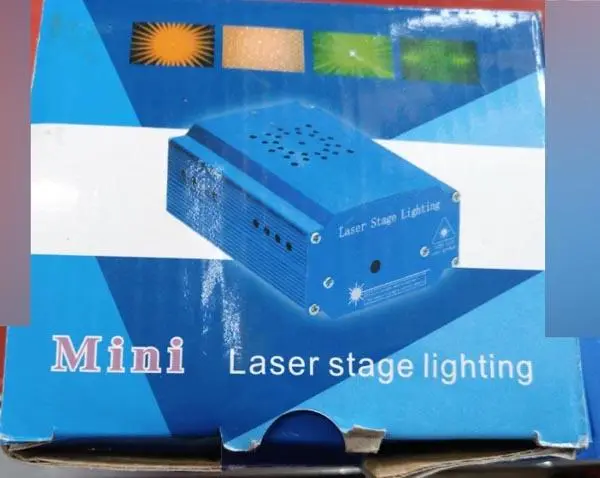 Photo from the official notice: Mini Laser Stage Lighting / Holographic laser Star Projector laser light — damage to sight risk
