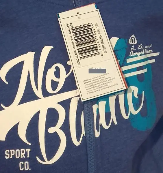 Foto aus der offiziellen Meldung: NORD BLANC Kinder Sweatshirt — Risiko: Strangulierung