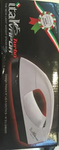 Foto aus der offiziellen Meldung: ITALVAPOR The New Light Weight Steam Iron Reise-Dampfeisen — Risiko: Verbrennungen & Elektrischer Schlag