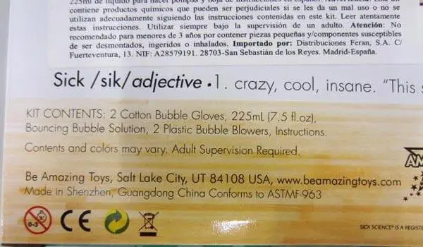 Foto dell’avviso ufficiale: Sick Science BUBBLE BLAST Giocattolo di bolla — rischio: Rischio microbiologico